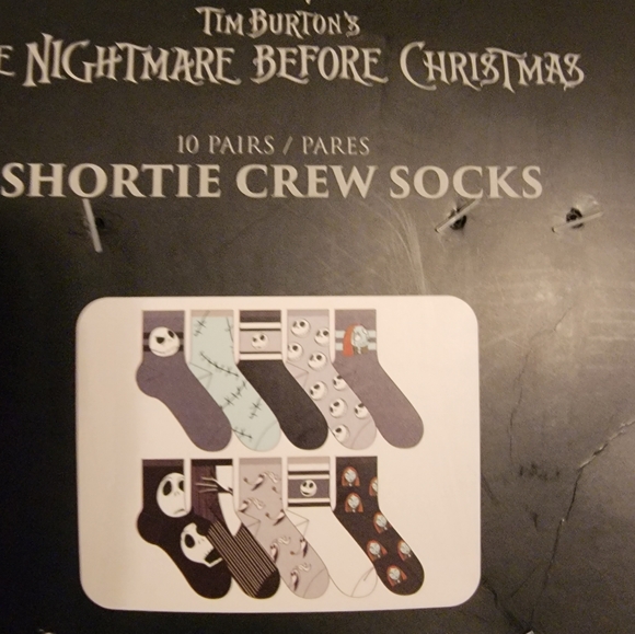The Nightmare Before Christmas Women's Graphic Crew Socks, 10-Pack - Picture 3 of 4